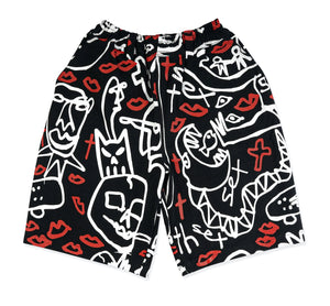 LUIGIS SHORTS BLACK DENIM BAGGY FIT