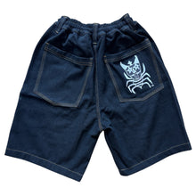 Load image into Gallery viewer, SPIDER GUY BAGGY DENIM SHORTS BLACK
