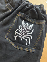 Load image into Gallery viewer, SPIDER GUY BAGGY DENIM SHORTS BLACK

