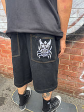 Load image into Gallery viewer, SPIDER GUY BAGGY DENIM SHORTS BLACK
