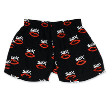 Load image into Gallery viewer, SEX AOP BLACK BOXER SHORTS
