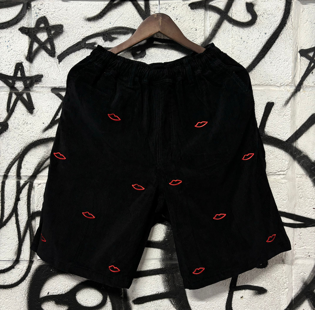 CORDUROY MINI LIPS LOGO SHORTS STRAIGHT FIT