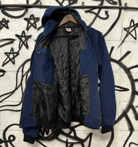 MINI LOGO EMBROIDERED COAT BLUE DENIM
