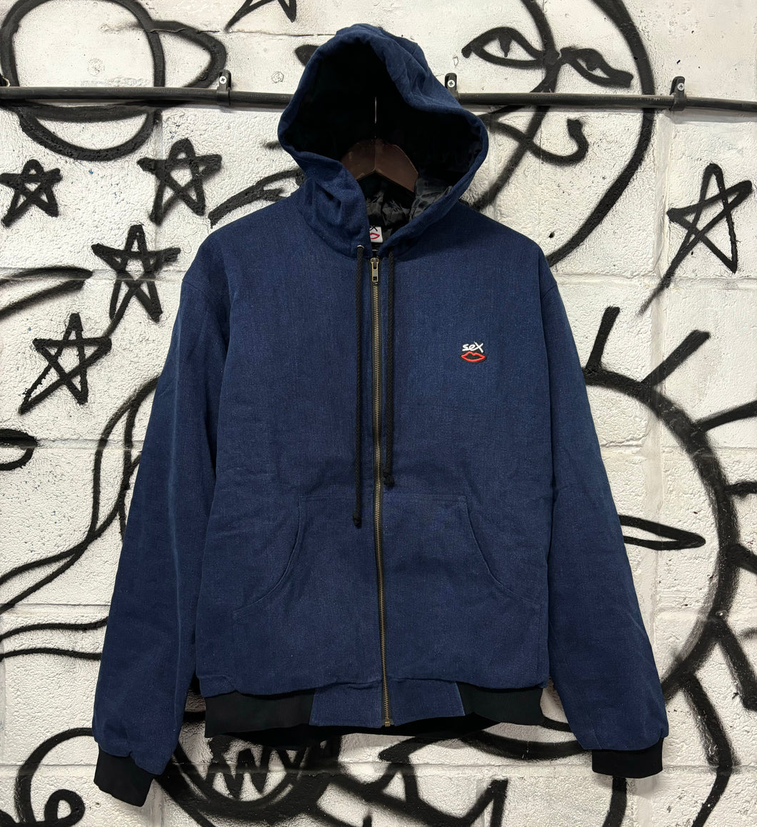 MINI LOGO EMBROIDERED COAT BLUE DENIM