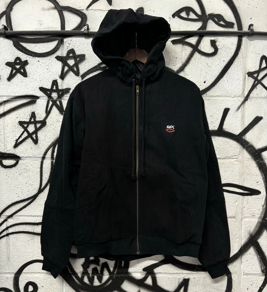 MINI LOGO EMBROIDERED COAT BLACK DENIM