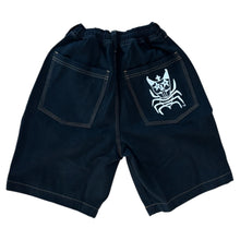 Load image into Gallery viewer, SPIDER GUY BAGGY DENIM SHORTS BLACK

