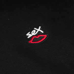 SEX MINI LOGO EMBROIDERD HOODIE BLACK