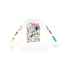 Load image into Gallery viewer, RAINBOW JAZZ LOGO LS TEE WHITE
