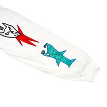 Load image into Gallery viewer, RAINBOW JAZZ LOGO LS TEE WHITE
