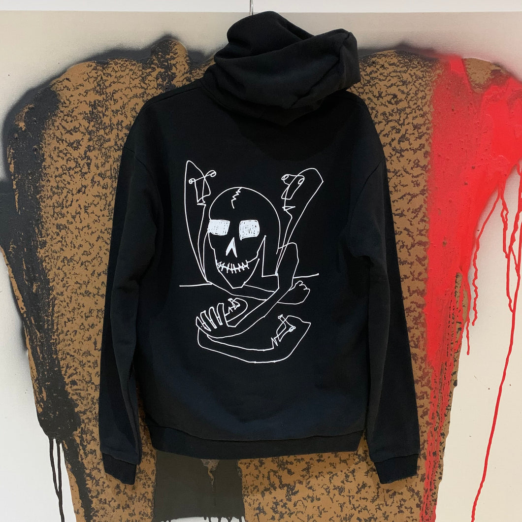 Skull back print hood