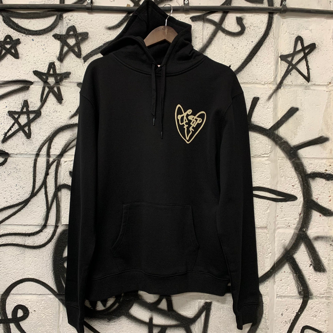 LUV back print hoodie black