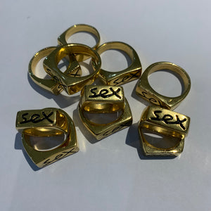 24K GOLD PLATED SEX RING (medium SIZE P)