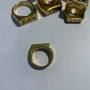 24K GOLD PLATED SEX RING (medium SIZE P)