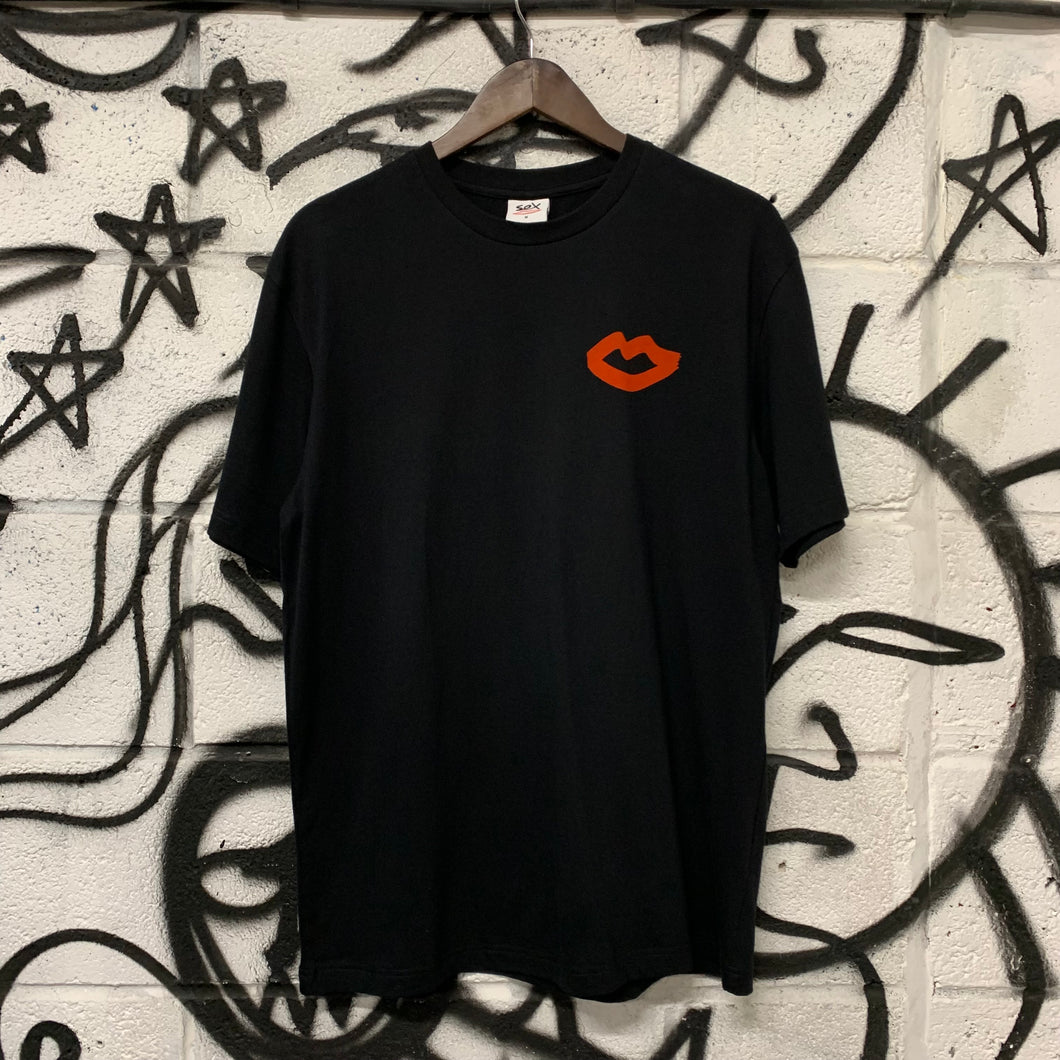 SKULL back print tee black