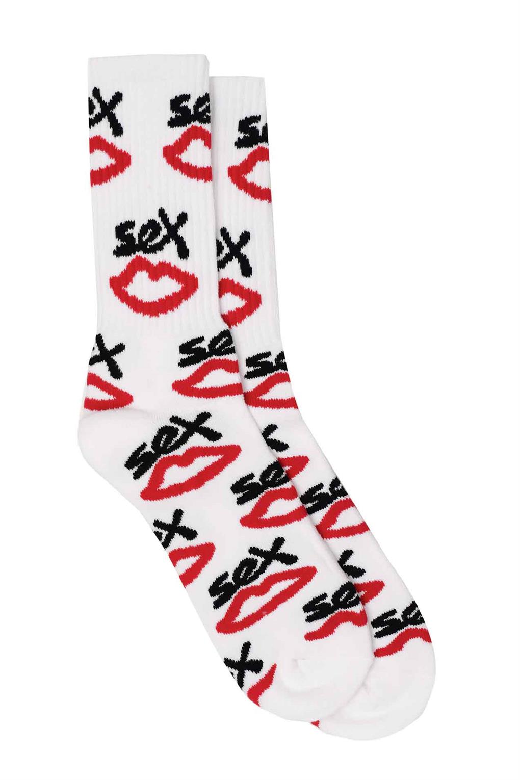 SEX AOP SOCKS  | WHITE